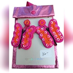 SIMPLY SOUTHERN BEADED BUTTERFLY EARRINGS